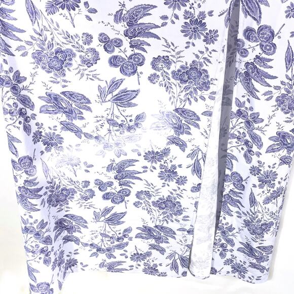Hill House Simone Dress Maxi Lilac Purple Floral Open Back Side Slit Sz XS - Picture 10 of 16